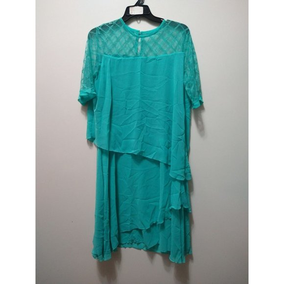 Layered Round Neck Chiffon Dress Size Large - Picture 6 of 10